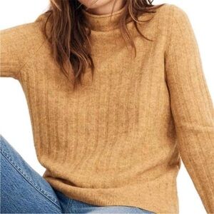 Madewell  Merino Alpaca Mustard turtle  Neck Sweater dopamine